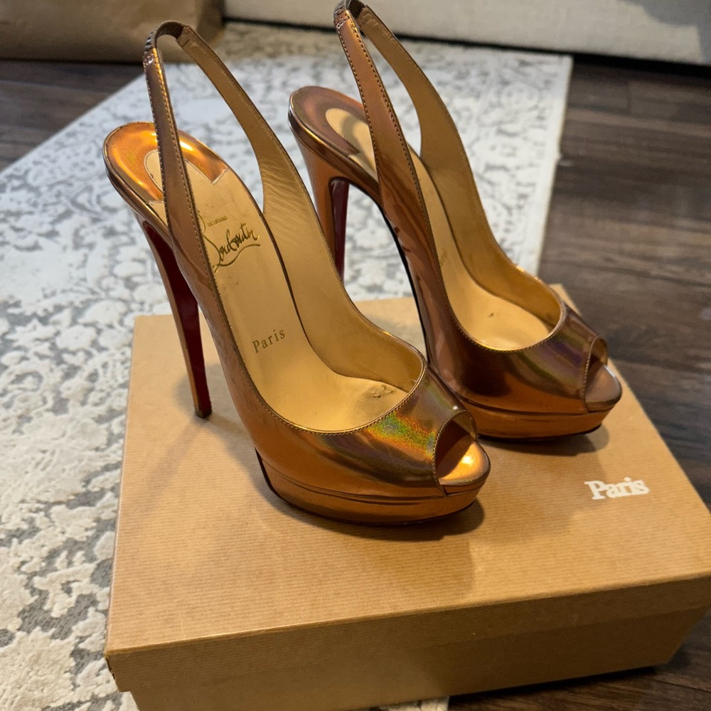 Christian louboutin heels 15” lady peep sling
